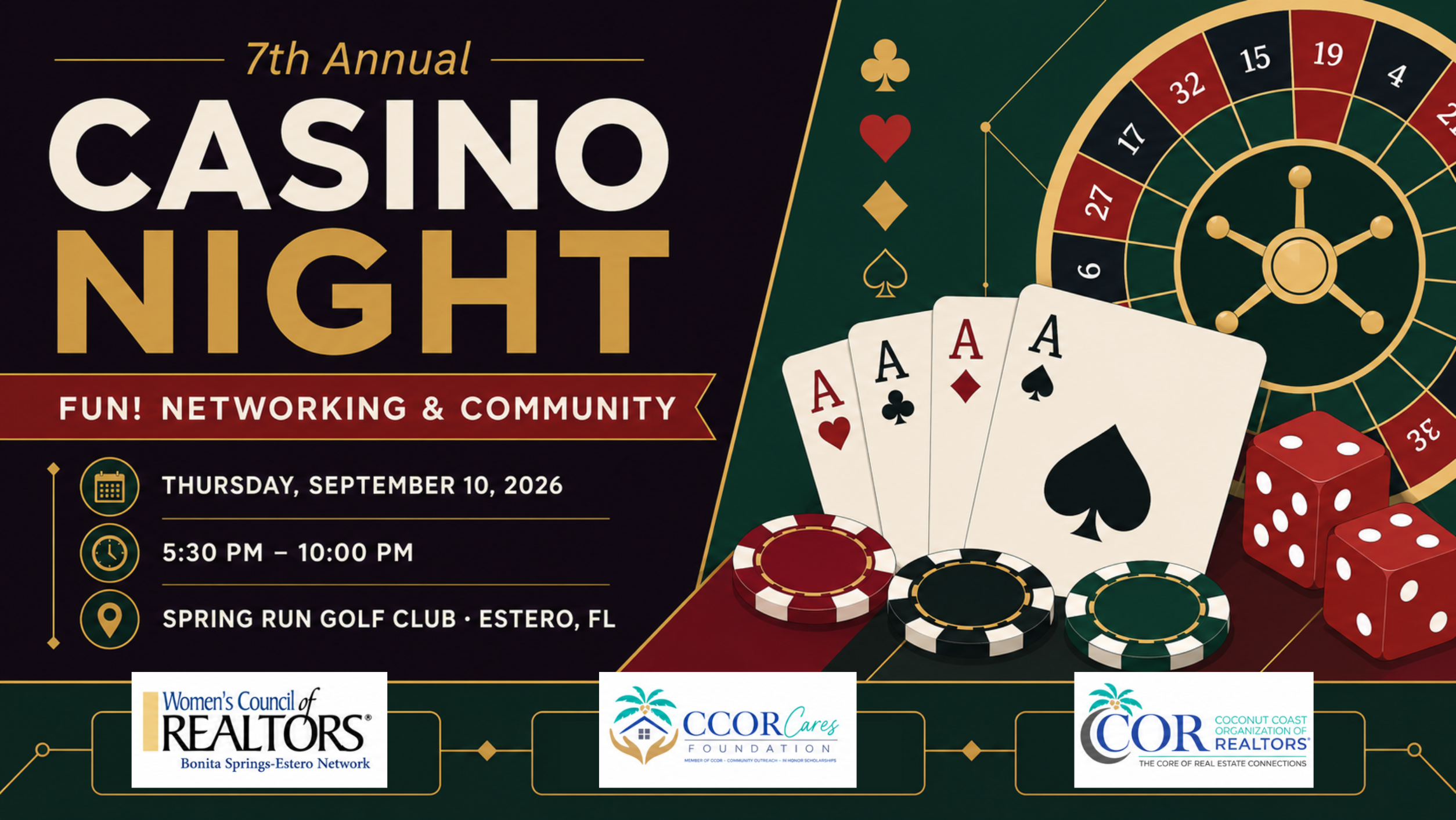 7th Annual Casino Night at Spring Run Golf Club on September 10, 2026